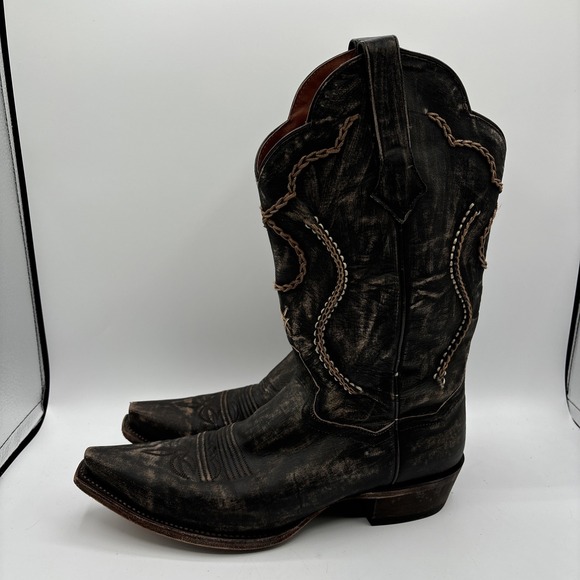 Dan Post Black and Brown Cowboy Boots - Picture 10 of 16